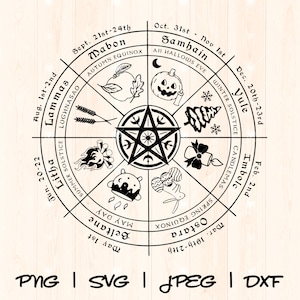 Wheel of the Year Svg | Wicca Svg | Witch Svg | Witchcraft Svg | Wiccan Svg | Pagan Svg | Gothic Svg | Magic Mystical Svg Png | Occult Svg