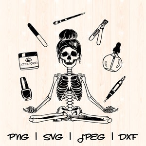 Nail Tech Svg | Nail Boss Svg | Nail Artist Svg | Nail Technician Svg Png | Nail Tech Life Svg Nail Hustle Skeleton Nail Tech Shirt Svg Png