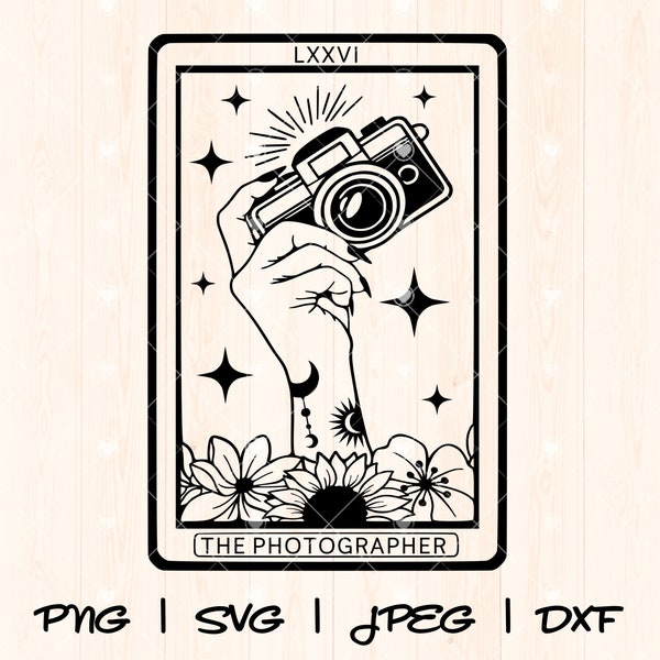 Photographer Svg Png | Camera Svg | Floral Camera Svg Png | Photography Svg Png | Camera Vector | Photo Taking Svg | Tarot Camera Cut File