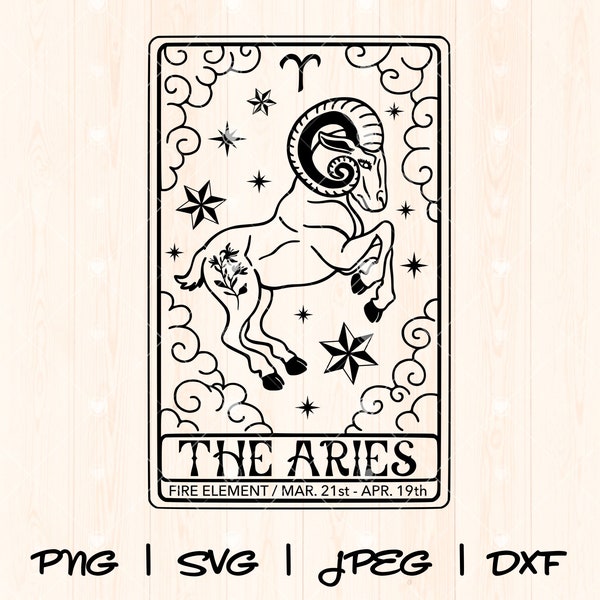 Aries Svg Png | Aries Season Svg | Aries Queen Svg | Aries Zodiac Svg Png | Aries Cut File Zodiac Horoscope Aries Tarot Card Svg Png Design