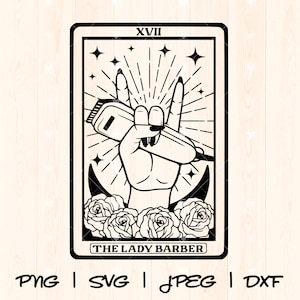 Haarstylist Svg | Kapper Svg | Kapper Svg | Schoonheidsspecialiste Svg | Hair Hustler Svg | Salonkapper Lady Barber Tarotkaart Png Svg