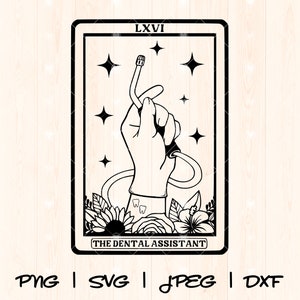 Assistente Dentário Svg Png | CDA Svg Png | Assistente Dentário Certificado Svg Png | Camisa Bonita De Higiene Dentária Dental Squad Life Tarot Arquivo De Corte Svg