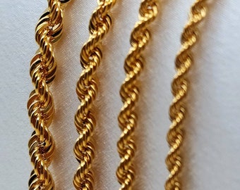 14k Gold Rope chains. Different sizes, 3mm/3.55mm/4.20mm/5mm.REAL GOLD. Worldwide free shipping.585 Certified. Birthday/anniversary gift