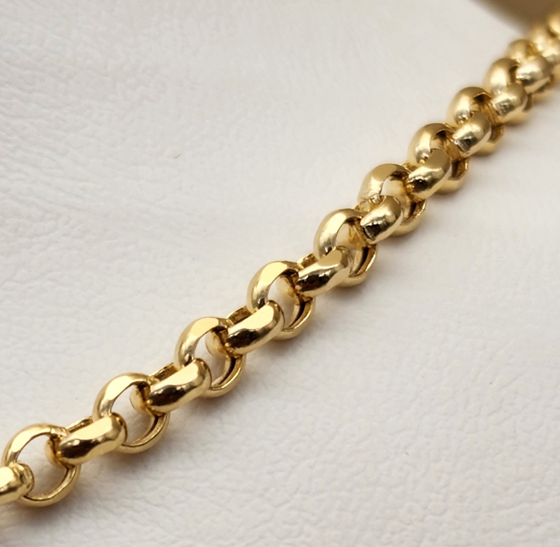 14k Gold Rolo Chains. Different Sizes. 3mm/4mm. REAL GOLD. Worldwide ...