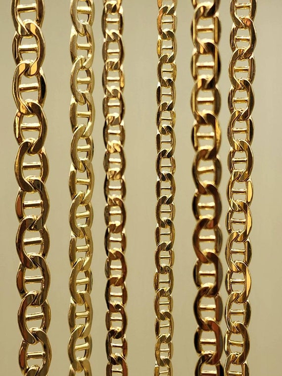 14k Gold Flat Mariner/anchor Chains. Different Sizes. 4.20mm/5.30