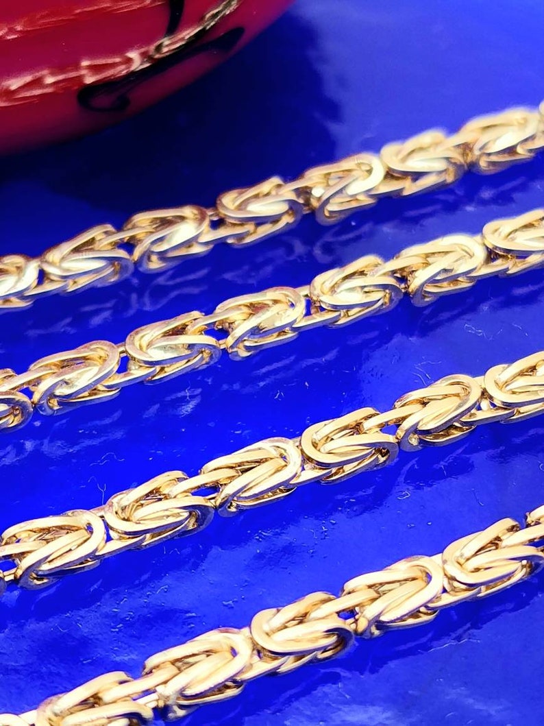 18k Gold Byzantine Chain. Heavy Gold Chains. REAL GOLD. Worldwide Free