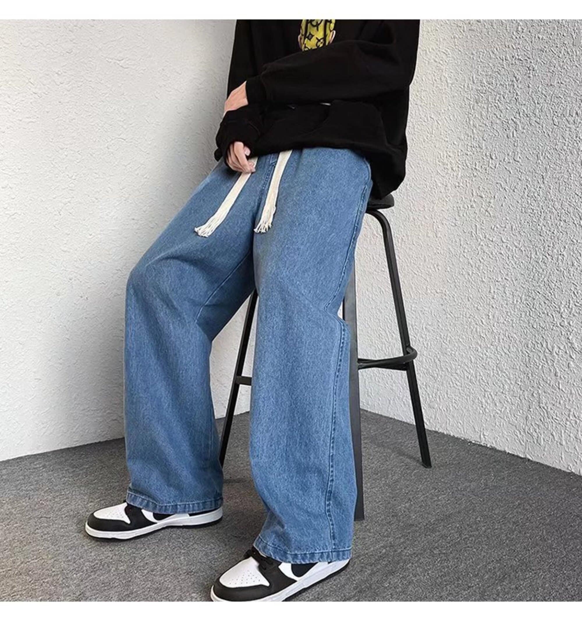 Streetwear Baggy Jeans Fashion Loose Straight Wide Leg Cargo - Etsy