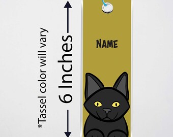 Custom Black Cat Bookmark, Cat Bookmark, Personalized Pet Bookmark, Custom Pet Gift, Custom Cat Book Accessory, Cat Owner Gift, Reader Gift.