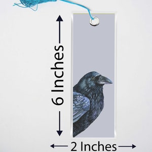 Raven Bookmark. Edgar Allan Poe Raven Bookmark. Crow Bookmarker. Black Bird Bookmark. Laminated Bookmark with Tassel. Book Lover Gift.