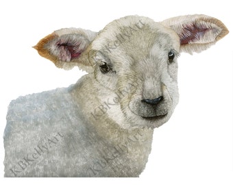 Lamb Watercolor Art Print Spring Lamb Print Lamb Painting Wall Art Farm Animals Nursery Decor Baby Sheep Easter Decor Lamb Gifts for Easter