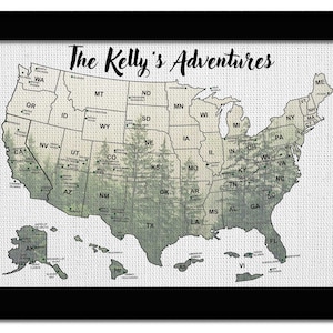 National Park Push Pin Map Great Outdoors Travel Map United States USA Map Christmas Gift from Family Gift for Hikers Nature Road Trip Map