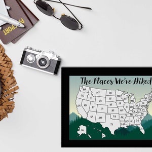 Push Pin Map Personalized Travel Map RV Road Trip Camping Family ...