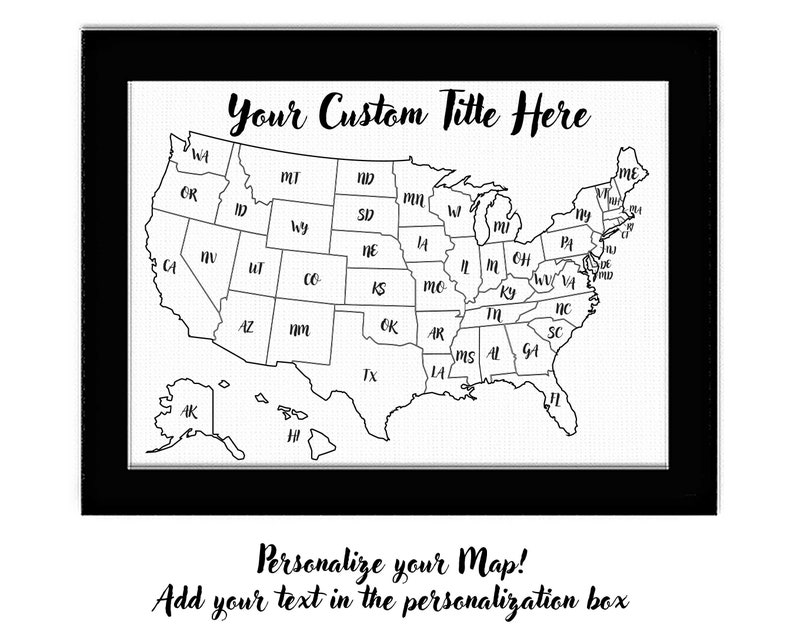 Push Pin Map Personalized Travel Map USA United States Second ...