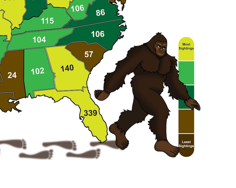 Bigfoot Sighting Map Sasquatch - Il 794xN.5332313295 Hbun
