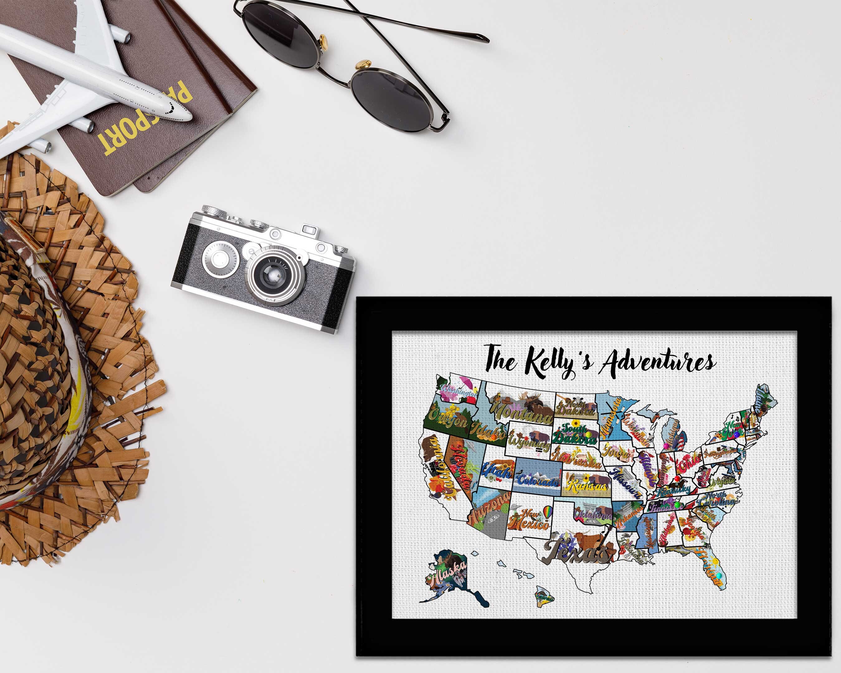 State Push Pin USA Map Personalized - Il Fullxfull.5271139812 A929 