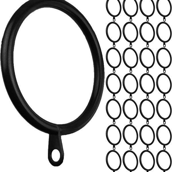 Meriville 28 pcs 1.5-Inch Inner Diameter Metal Curtain Rings with Eyelets, Fits Up to 1 1/4-Inch Rod…