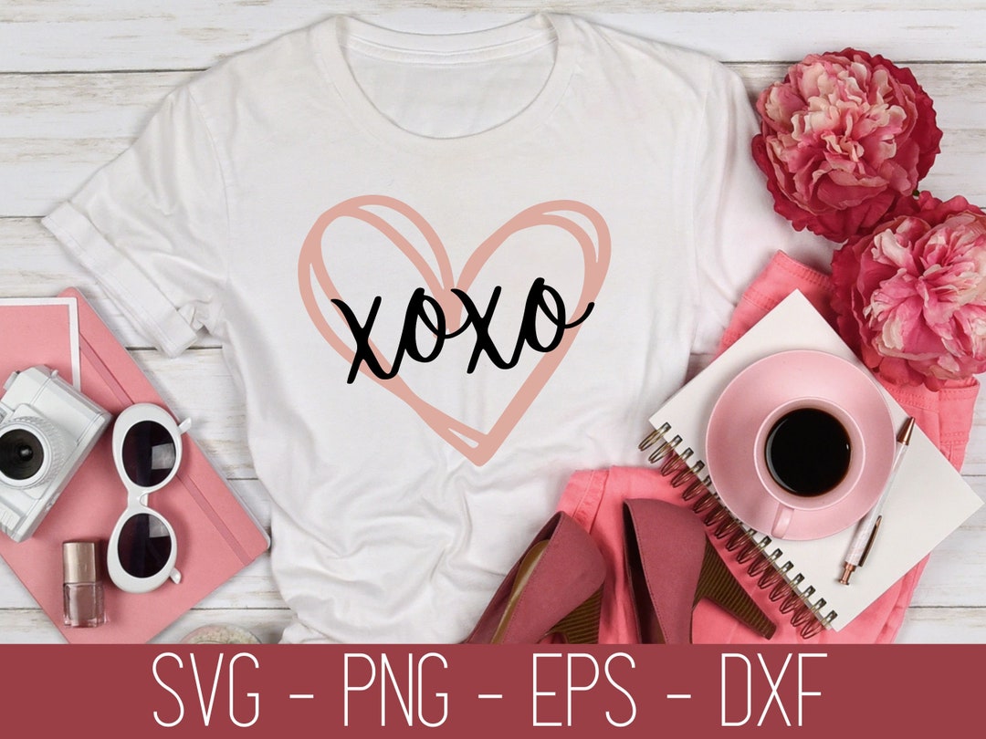 Xoxo Heart Svg, Valentine's Day Svg, Heart Shirt Cut File for Cricut ...
