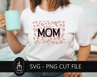 ママの動物柄SVG PNG - ママのCricut & Silhouetteカットファイル - ビニールTシャツ、マグカップ、トートバッグDIY - 即時ダウンロード