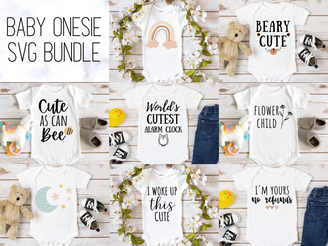 Baby Onesie Svg Bundle, Newborn Bundle Cut Files for Cricut, Children ...
