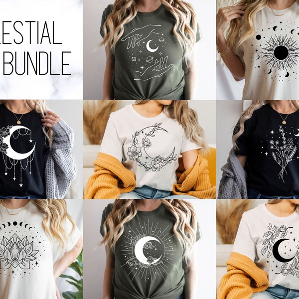 Celestial svg Bundle, Witchcraft svg - png, Moon Phases svg, Magic, Wicca, witchy svg