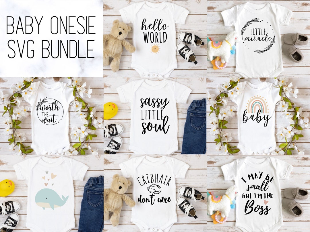 Baby Onesie Svg Bundle, Newborn Bundle Cut Files for Cricut, Children ...
