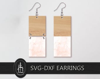 Minimal Earring Template SVG DXF - Laser Cut Earring File - Glowforge, xTool & LightBurn - Instant Download