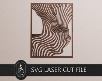 Illusione di onde 3D a strati SVG per Glowforge e xTool – File per taglio laser artigianale