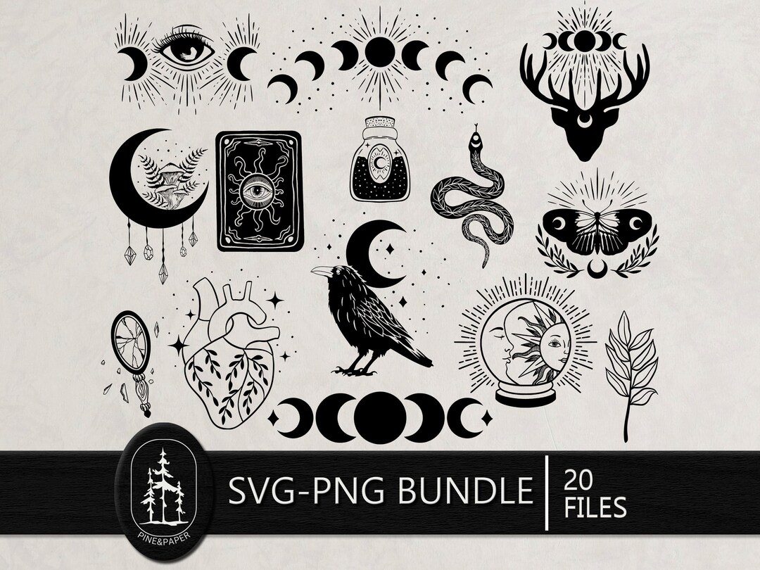 Witchy Bundle SVG PNG - Cricut & Silhouette Cut File - Celestial ...