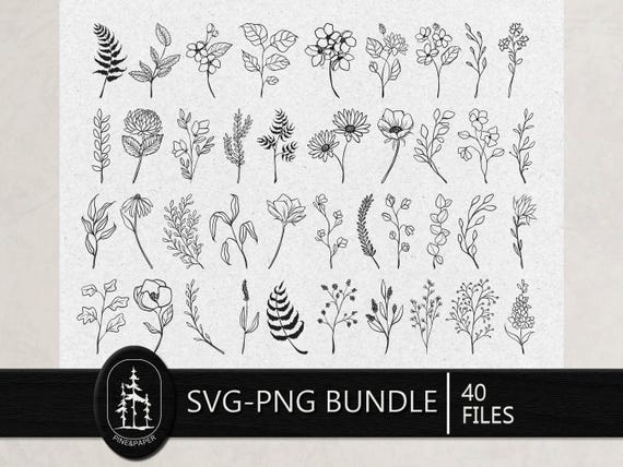 Botanical Bundle SVG PNG - Cricut & Silhouette Cut File - Wildflower Bundle SVG - Vinyl T-Shirt Mug Tote Bag -Instant Download