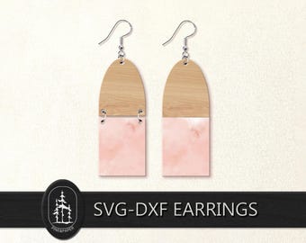 Minimal Earring Template SVG DXF - Laser Cut Earring File - Glowforge, xTool & LightBurn - Instant Download