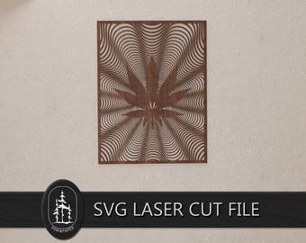 Illusione 3D di foglie di cannabis a strati in formato SVG per Glowforge e xTool – File per taglio laser artigianale