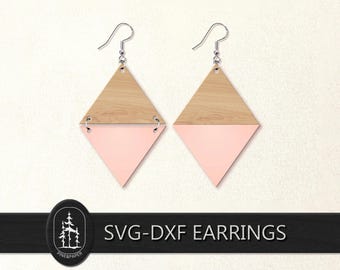 Minimal Earring Template SVG DXF - Laser Cut Earring File - Glowforge, xTool & LightBurn - Instant Download