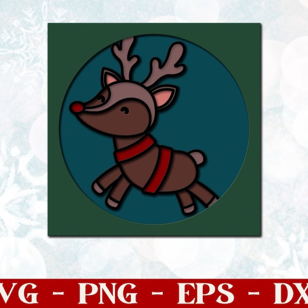 3D Christmas Reindeer Svg, Christmas Shadow Box Svg, Christmas cut file, multilayer laser cut file, Christmas layered card, Cardstock Svg 3D Christmas Reindeer Svg, Christmas Shadow Box Svg, Christmas cut file, multilayer laser cut file, Christmas layered card, Cardstock Svg