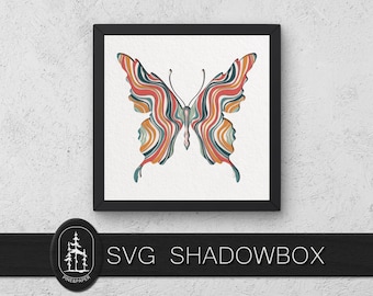 Farfalla 3D a strati in formato SVG per Glowforge e xTool – File di taglio laser a 8 strati realizzato a mano