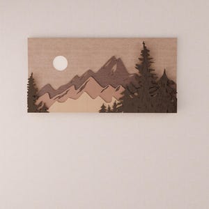 Mountain Forest Landscape 3D Layered SVG DXF - 6 Layer Laser Cut File ...