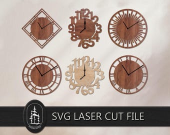3D Layered Wall Clock SVG Bundle for Glowforge & xTool – Handcrafted Laser Cut File