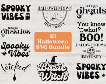 Pacchetto di carte digitali con citazioni di Halloween - Magliette di Halloween, motivi e sfondi digitali per sublimazione, cancelleria, stampa su richiesta e scrapbooking