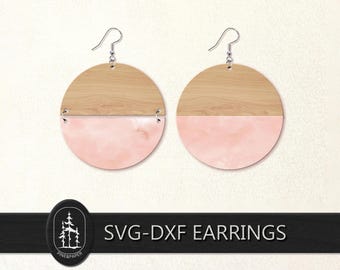 Minimal Earring Template SVG DXF - Laser Cut Earring File - Glowforge, xTool & LightBurn - Instant Download