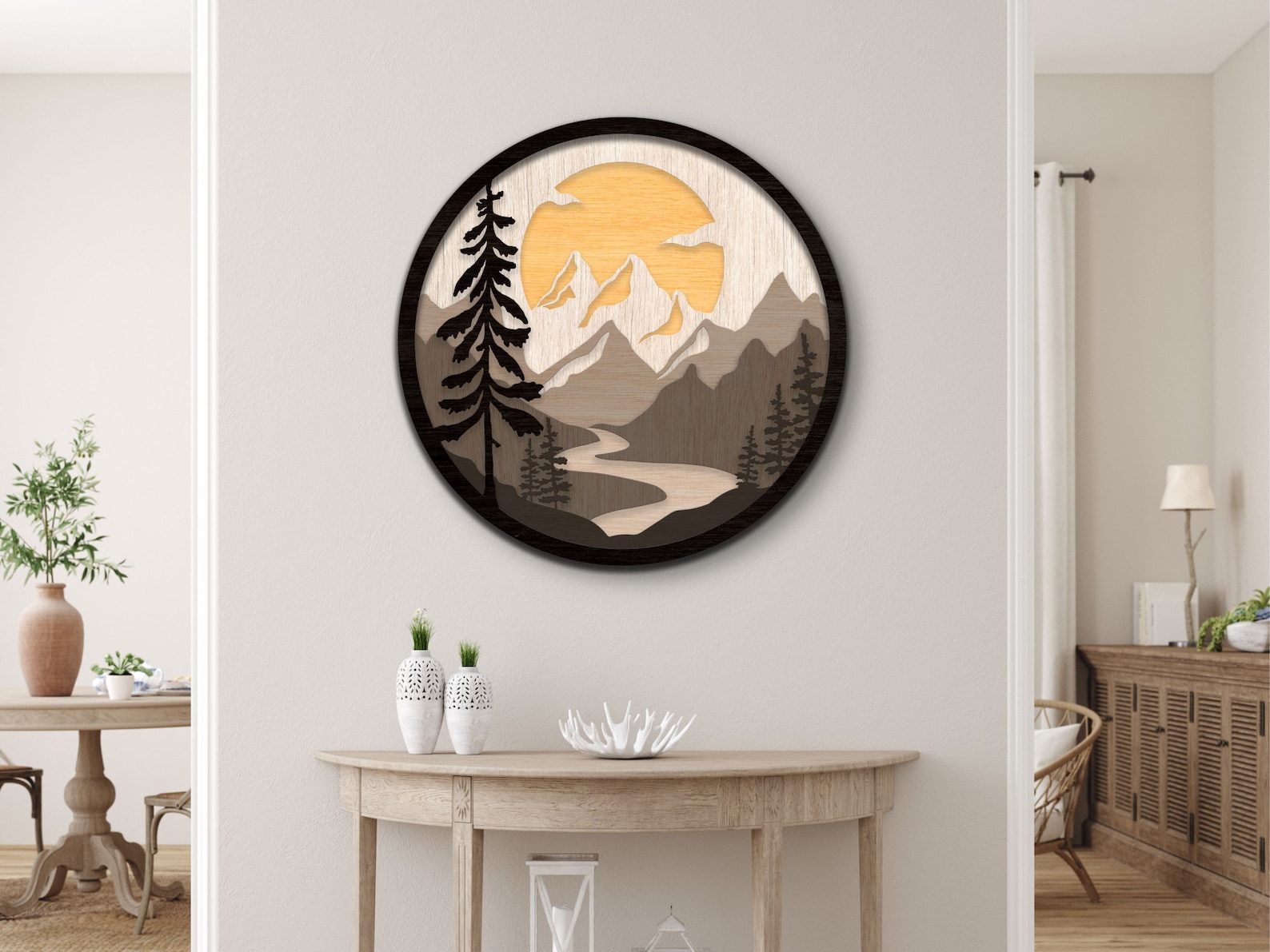 Layered Mountain Scene SVG Cut File for Laser Cutting and - Etsy
