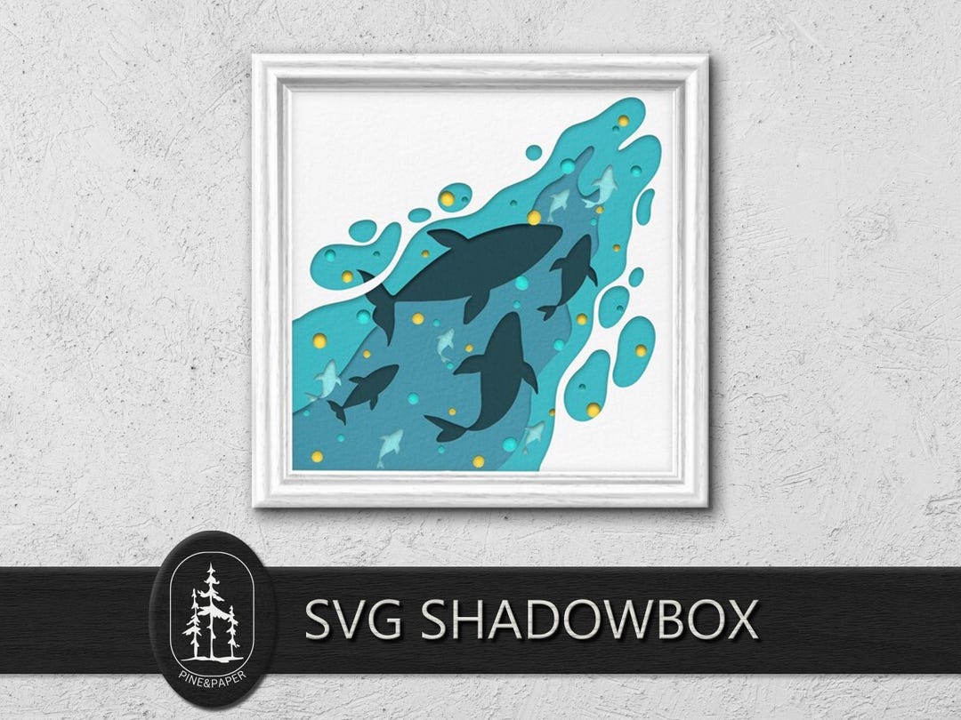 Ocean Whale 3D Layered SVG PNG - Cricut & Silhouette - 7 Layer ...