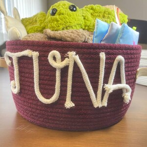 Personalized Name Basket: Handmade Cotton Rope Baby Organizer