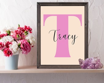 Custom Initial Name Printable Poster