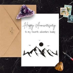 Feliz aniversario a mi compañero de aventuras favorito Tarjeta de aniversario imprimible / Descarga instantánea