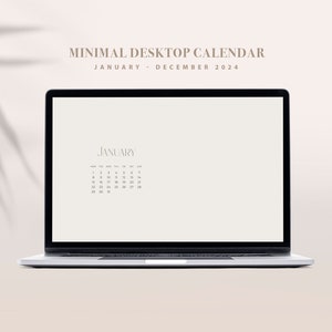 Calendario de escritorio mensual 2024 Fondo de pantalla Calendario Diseño minimalista
