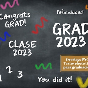 27 Graduation Chalk Text Overlays in PNG 2023