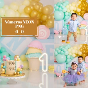 NEON NUMBERS Overlays from 0 - 9 in PNG