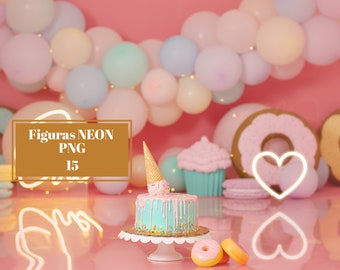 Overlays Various NEON Figures PNG