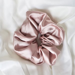 Blush Satin Scrunchie  | Elastic Hair Tie Scrunchies | Handmade Scrunchy | Gifts for Her | Bridesmaid Party Favor | teacher | silk