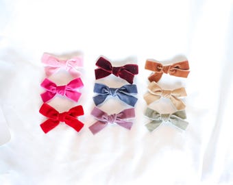 Velvet Hair Bow Clips | Hair Bow Hair Clip for Girl | Hair Barette Clip | Hair Accessories Toddler Little Girl | Baby Shower Gift