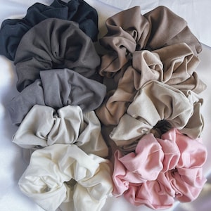 Scrunchies Cotton Neutral soft scrunchie gift for her teacher gift christmas gift stocking stuffer